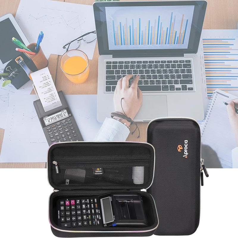 Aproca حافظة سفر صلبة، لآلة حاسبة كاسيو HR-10RC وأسطوانات الورق الحراري - Image 4